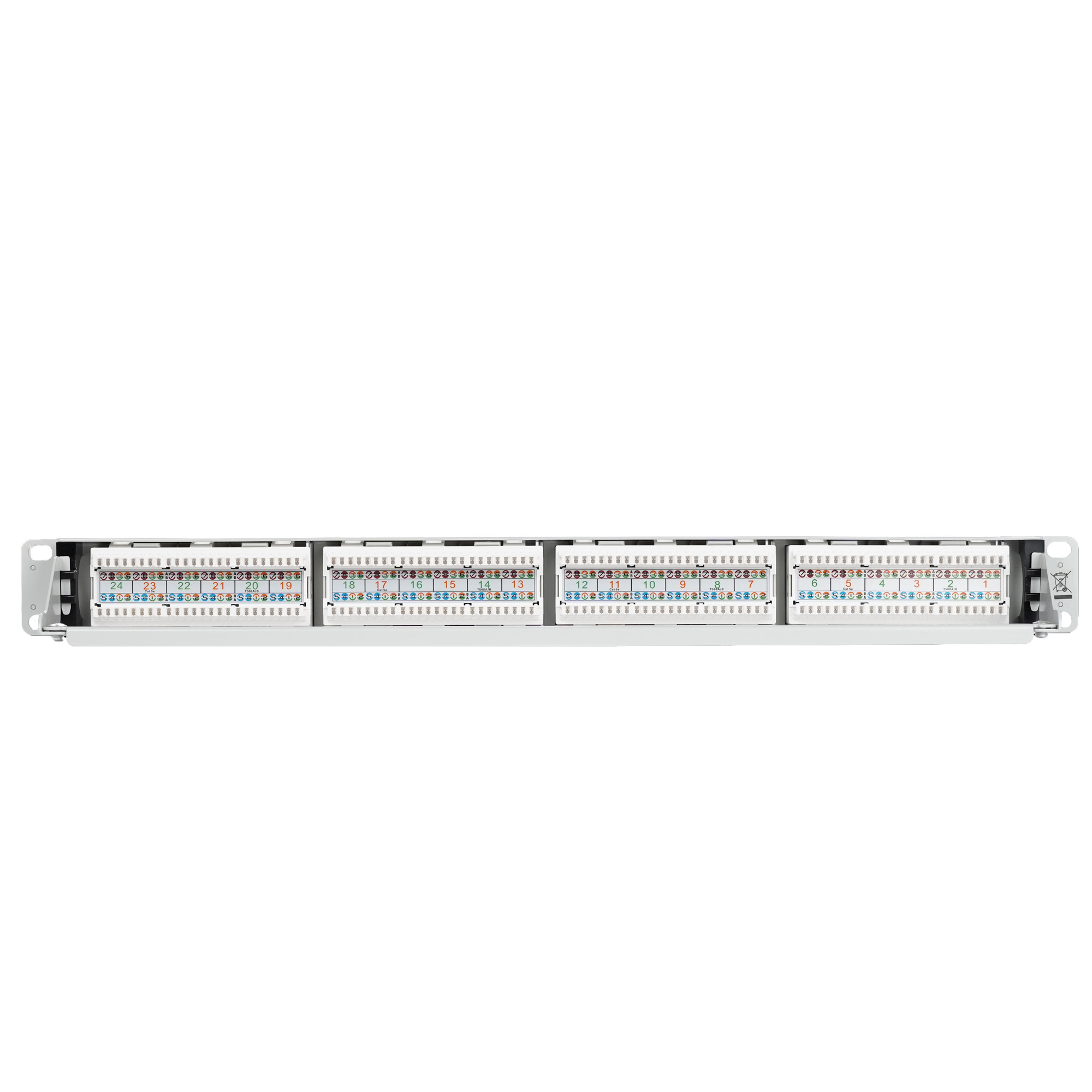 PANNELLO CAT.5E UTP 1U 24P.COMPLETO   GR
